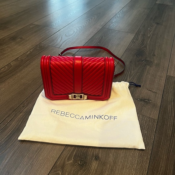 Selling a brand new Rebeca Minkoff crossbody bag in red. - Picture 6 of 7